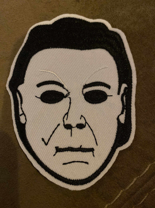 Michael Meyers Halloween embroidered mask patch with iconic slasher design